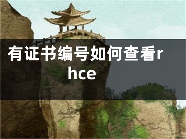 有證書編號如何查看rhce