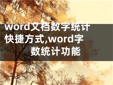 word文檔數(shù)字統(tǒng)計(jì)快捷方式,word字?jǐn)?shù)統(tǒng)計(jì)功能