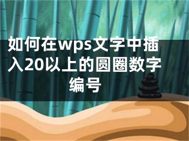 如何在wps文字中插入20以上的圓圈數(shù)字編號 