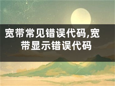 寬帶常見(jiàn)錯(cuò)誤代碼,寬帶顯示錯(cuò)誤代碼