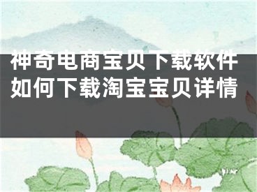 神奇電商寶貝下載軟件如何下載淘寶寶貝詳情 