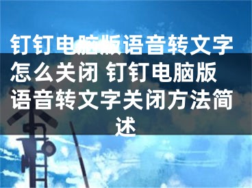 釘釘電腦版語(yǔ)音轉(zhuǎn)文字怎么關(guān)閉 釘釘電腦版語(yǔ)音轉(zhuǎn)文字關(guān)閉方法簡(jiǎn)述