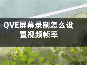 QVE屏幕錄制怎么設置視頻幀率 