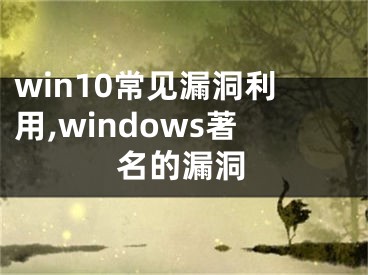 win10常見漏洞利用,windows著名的漏洞