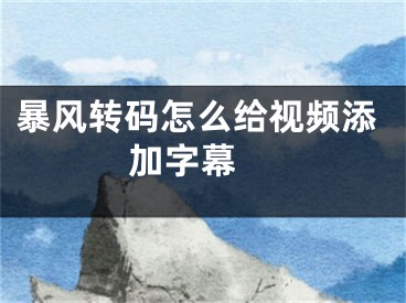 暴風(fēng)轉(zhuǎn)碼怎么給視頻添加字幕 