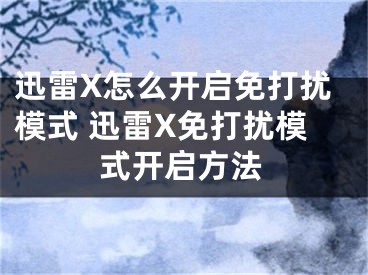 迅雷X怎么開啟免打擾模式 迅雷X免打擾模式開啟方法