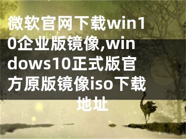 微軟官網(wǎng)下載win10企業(yè)版鏡像,windows10正式版官方原版鏡像iso下載地址