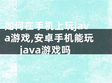 如何在手機上玩java游戲,安卓手機能玩java游戲嗎