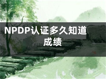 NPDP認證多久知道成績