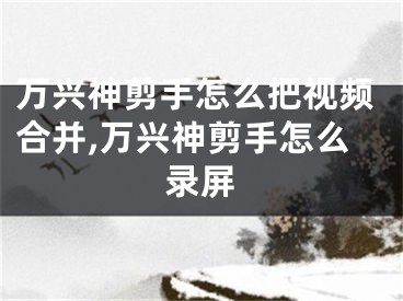 萬(wàn)興神剪手怎么把視頻合并,萬(wàn)興神剪手怎么錄屏