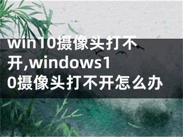 win10攝像頭打不開,windows10攝像頭打不開怎么辦