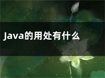 Java的用處有什么