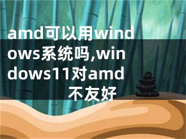 amd可以用windows系統(tǒng)嗎,windows11對amd不友好