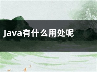 Java有什么用處呢