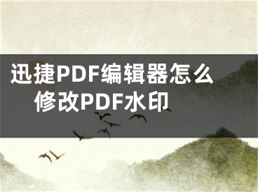 迅捷PDF編輯器怎么修改PDF水印 