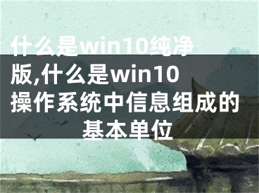 什么是win10純凈版,什么是win10操作系統(tǒng)中信息組成的基本單位