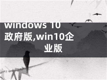 windows 10政府版,win10企業(yè)版