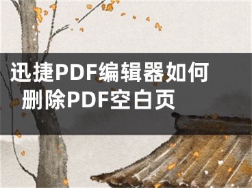 迅捷PDF編輯器如何刪除PDF空白頁 