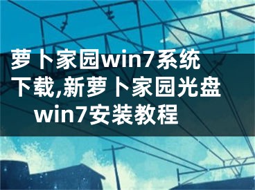 蘿卜家園win7系統(tǒng)下載,新蘿卜家園光盤win7安裝教程