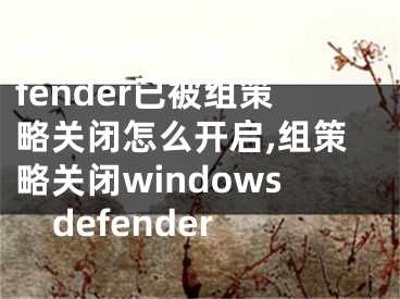 windows defender已被組策略關(guān)閉怎么開(kāi)啟,組策略關(guān)閉windowsdefender