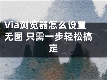 Via瀏覽器怎么設(shè)置無圖 只需一步輕松搞定