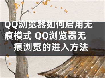 QQ瀏覽器如何啟用無痕模式 QQ瀏覽器無痕瀏覽的進入方法