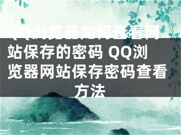 QQ瀏覽器如何查看網(wǎng)站保存的密碼 QQ瀏覽器網(wǎng)站保存密碼查看方法