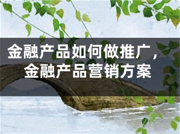 金融產(chǎn)品如何做推廣，金融產(chǎn)品營(yíng)銷方案