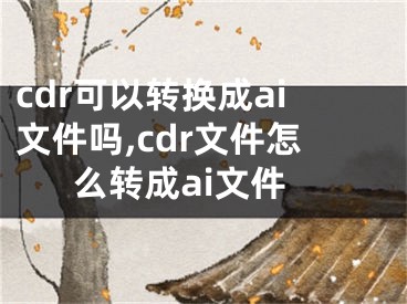 cdr可以轉(zhuǎn)換成ai文件嗎,cdr文件怎么轉(zhuǎn)成ai文件