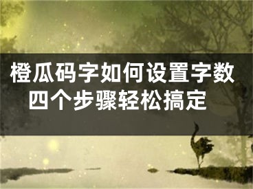 橙瓜碼字如何設(shè)置字數(shù) 四個步驟輕松搞定