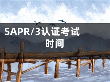 SAPR/3認(rèn)證考試時(shí)間