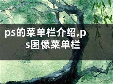 ps的菜單欄介紹,ps圖像菜單欄