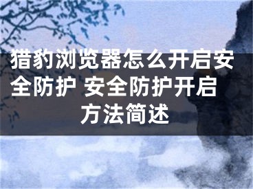 獵豹瀏覽器怎么開啟安全防護 安全防護開啟方法簡述