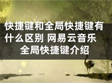 快捷鍵和全局快捷鍵有什么區(qū)別 網(wǎng)易云音樂全局快捷鍵介紹