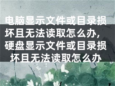 電腦顯示文件或目錄損壞且無法讀取怎么辦,硬盤顯示文件或目錄損壞且無法讀取怎么辦