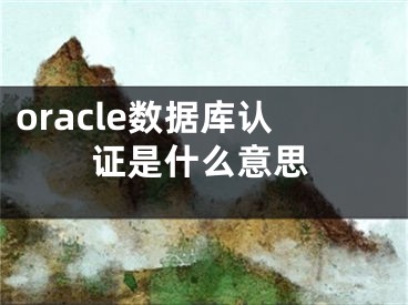 oracle數(shù)據(jù)庫認(rèn)證是什么意思