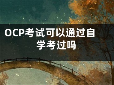 OCP考試可以通過自學(xué)考過嗎