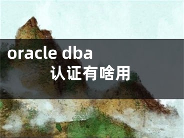 oracle dba認證有啥用