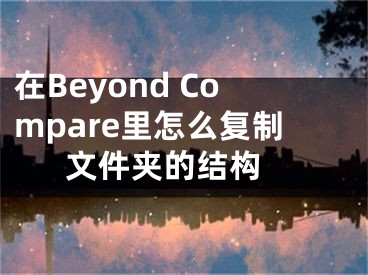 在Beyond Compare里怎么復制文件夾的結構 