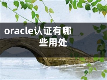 oracle認(rèn)證有哪些用處