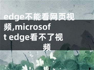 edge不能看網(wǎng)頁(yè)視頻,microsoft edge看不了視頻