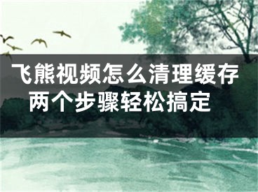 飛熊視頻怎么清理緩存 兩個步驟輕松搞定