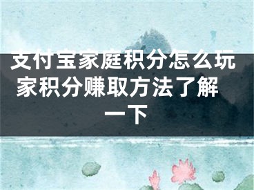 支付寶家庭積分怎么玩 家積分賺取方法了解一下