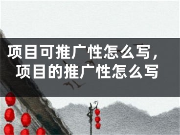 項(xiàng)目可推廣性怎么寫(xiě)，項(xiàng)目的推廣性怎么寫(xiě)