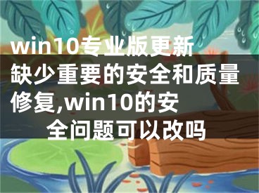 win10專業(yè)版更新缺少重要的安全和質(zhì)量修復(fù),win10的安全問題可以改嗎