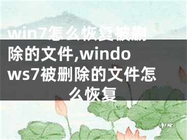 win7怎么恢復被刪除的文件,windows7被刪除的文件怎么恢復