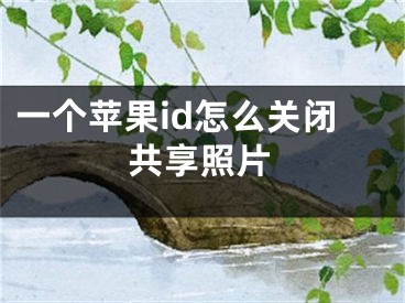 一個(gè)蘋果id怎么關(guān)閉共享照片