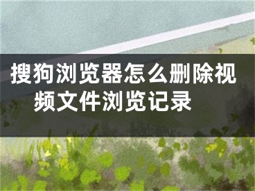 搜狗瀏覽器怎么刪除視頻文件瀏覽記錄 