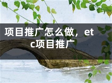 項(xiàng)目推廣怎么做，etc項(xiàng)目推廣