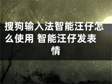 搜狗輸入法智能汪仔怎么使用 智能汪仔發(fā)表情